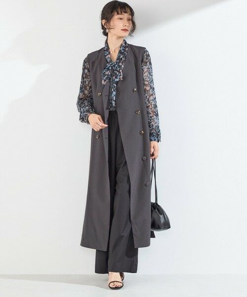 SHIPS / シップス ロング・マキシ丈ワンピース | 《予約》SHIPS Colors:〈手洗い可能〉サイドプリーツ ノーカラー ワンピース◆ | 詳細6