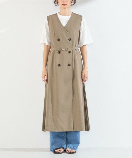 SHIPS / シップス ロング・マキシ丈ワンピース | 《予約》SHIPS Colors:〈手洗い可能〉サイドプリーツ ノーカラー ワンピース◆ | 詳細20