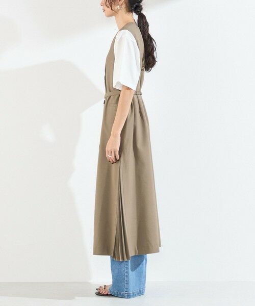 SHIPS / シップス ロング・マキシ丈ワンピース | 《予約》SHIPS Colors:〈手洗い可能〉サイドプリーツ ノーカラー ワンピース◆ | 詳細21