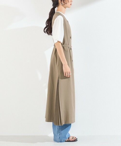 SHIPS / シップス ロング・マキシ丈ワンピース | 《予約》SHIPS Colors:〈手洗い可能〉サイドプリーツ ノーカラー ワンピース◆ | 詳細23