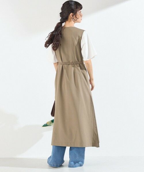 SHIPS / シップス ロング・マキシ丈ワンピース | 《予約》SHIPS Colors:〈手洗い可能〉サイドプリーツ ノーカラー ワンピース◆ | 詳細27