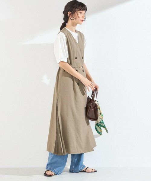 SHIPS / シップス ロング・マキシ丈ワンピース | 《予約》SHIPS Colors:〈手洗い可能〉サイドプリーツ ノーカラー ワンピース◆ | 詳細29
