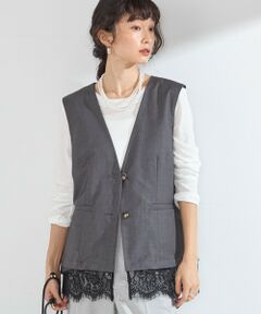 SHIPS / シップス ベスト | SHIPS Colors:〈手洗い可能〉TR レース コンビ ベスト