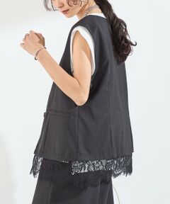 SHIPS / シップス ベスト | SHIPS Colors:〈手洗い可能〉TR レース コンビ ベスト