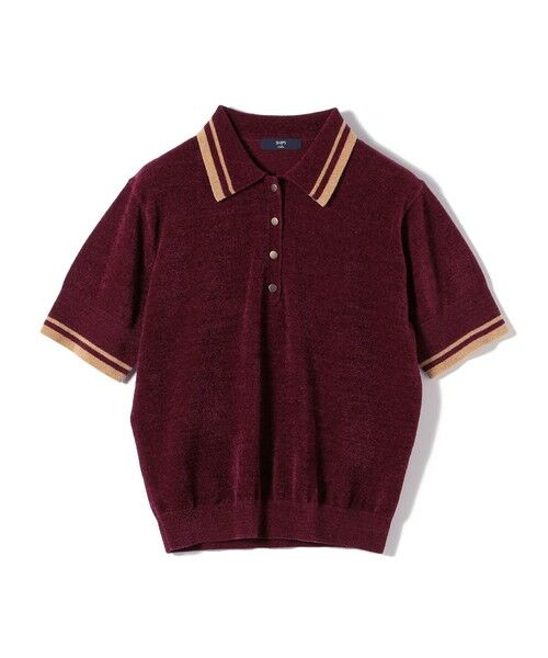 SHIPS / シップス ニット・セーター | 《予約》SHIPS Colors:〈手洗い可能〉モール ポロ ショートスリーブ ニット◆ | 詳細1