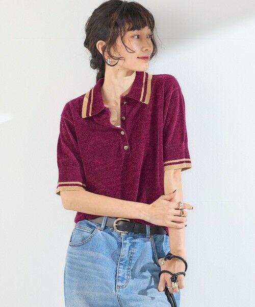 SHIPS / シップス ニット・セーター | 《予約》SHIPS Colors:〈手洗い可能〉モール ポロ ショートスリーブ ニット◆ | 詳細9