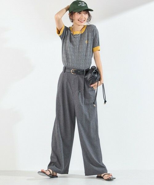SHIPS / シップス ニット・セーター | 《予約》SHIPS Colors:〈手洗い可能〉ミニ ケーブル 配色 5分袖 ニット◆ | 詳細20