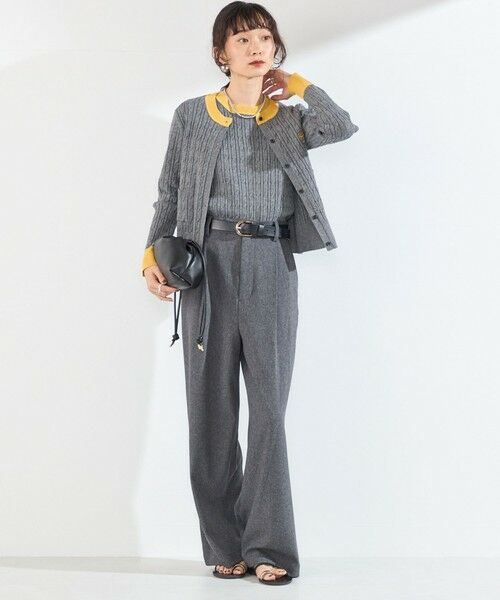 SHIPS / シップス ニット・セーター | 《予約》SHIPS Colors:〈手洗い可能〉ミニ ケーブル 配色 5分袖 ニット◆ | 詳細21