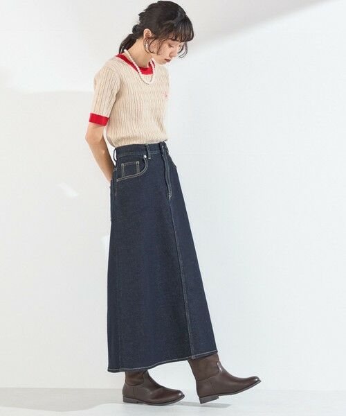 SHIPS / シップス ニット・セーター | 《予約》SHIPS Colors:〈手洗い可能〉ミニ ケーブル 配色 5分袖 ニット◆ | 詳細30