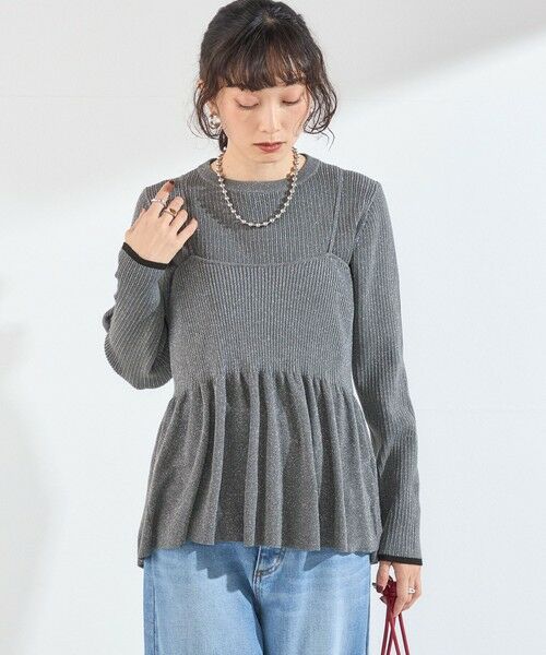 SHIPS / シップス キャミソール・チューブトップ | 《予約》SHIPS Colors:〈手洗い可能〉ラメ ニット キャミソール◆ | 詳細11