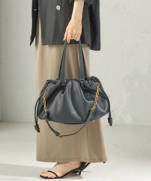 SHIPS / シップス ショルダーバッグ | 《予約》【WEB限定】George Cinq: DRAWSTRING BAG（L）（ブラック）