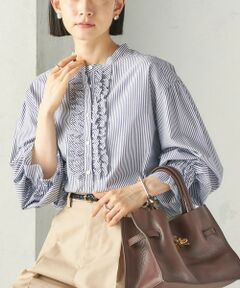 SHIPS / シップス シャツ・ブラウス | 《予約》〈手洗い可能〉オックス ビブ フリル ブラウス