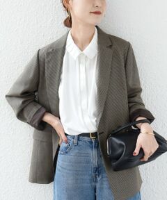 SHIPS / シップス シャツ・ブラウス | 《予約》【WEB限定】〈手洗い可能〉襟 タック サテン ロング スリーブ ブラウス