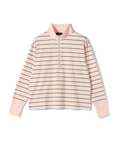 SHIPS / シップス カットソー（半袖以外） | SHIPS Primary Navy Label: マルチボーダー ジップアップ プルオーバー