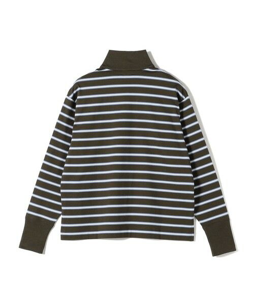 SHIPS / シップス カットソー（半袖以外） | SHIPS Primary Navy Label: マルチボーダー ジップアップ プルオーバー | 詳細1