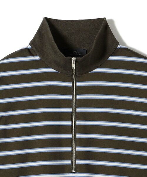 SHIPS / シップス カットソー（半袖以外） | SHIPS Primary Navy Label: マルチボーダー ジップアップ プルオーバー | 詳細2