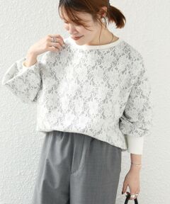 SHIPS / シップス スウェット | 《予約》【WEB限定】フラワー レース ニードルパンチ ロング スリーブ プルオーバー