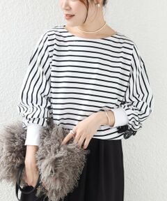 SHIPS / シップス カットソー（半袖以外） | 《予約》【WEB限定】〈手洗い可能〉バック レース 袖 ロング リブ ドルマン プルオーバー