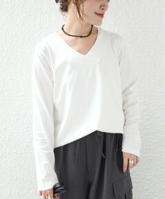 SHIPS / シップス カットソー（半袖以外） | 《予約》【WEB限定】〈ネックが選べる〉オーガニックコットン バリエーション ネック ロングスリーブ TEE