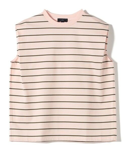 SHIPS / シップス カットソー（半袖以外） | SHIPS Primary Navy Label: マルチボーダー フレンチ スリーブ プルオーバー（ライトピンク）