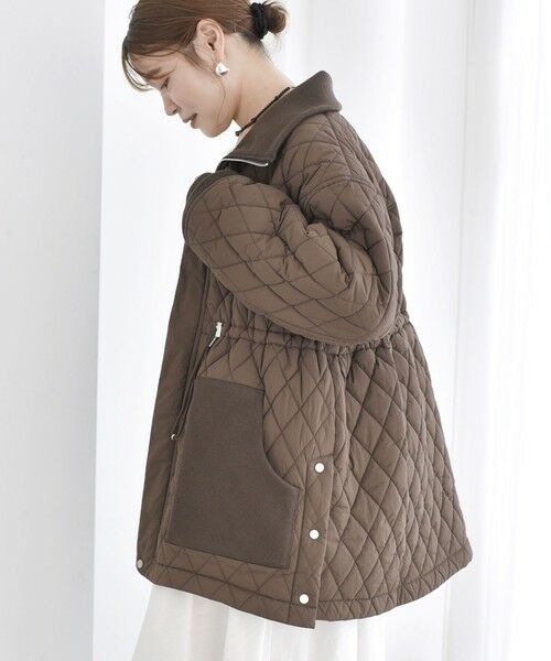 SHIPS / シップス ブルゾン | 《予約》【WEB限定】ニットコンビ ドロスト キルティング ジャケット（ブラウン）