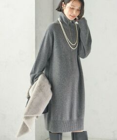 SHIPS / シップス ミニ丈・ひざ丈ワンピース | 《予約》〈手洗い可能〉ウール カシミヤ ハーフジップ ワンピース