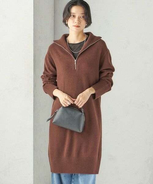 SHIPS / シップス ミニ丈・ひざ丈ワンピース | 《予約》〈手洗い可能〉ウール カシミヤ ハーフジップ ワンピース | 詳細22