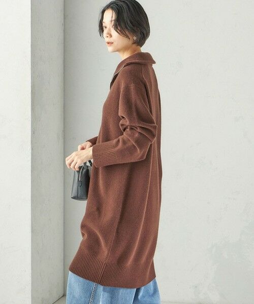 SHIPS / シップス ミニ丈・ひざ丈ワンピース | 《予約》〈手洗い可能〉ウール カシミヤ ハーフジップ ワンピース | 詳細23