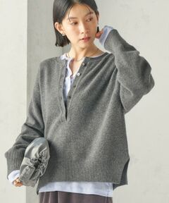 SHIPS / シップス ニット・セーター | 《予約》〈手洗い可能〉ウール カシミヤ 2WAY ヘンリーネック プルオーバー