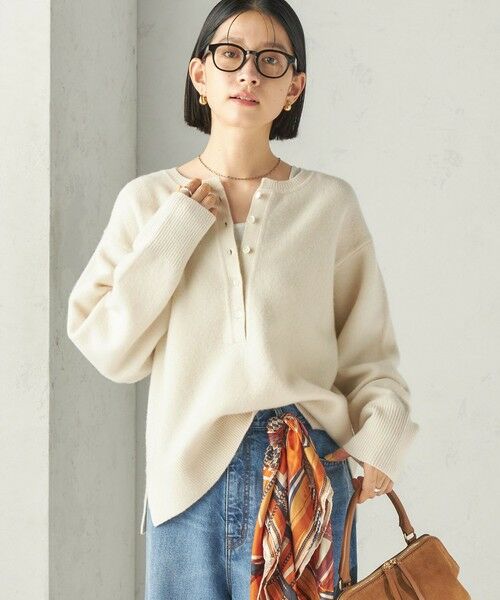 SHIPS / シップス ニット・セーター | 《予約》〈手洗い可能〉ウール カシミヤ 2WAY ヘンリーネック プルオーバー | 詳細4