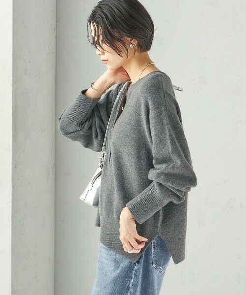 SHIPS / シップス ニット・セーター | 《予約》〈手洗い可能〉ウール カシミヤ 2WAY ヘンリーネック プルオーバー | 詳細28