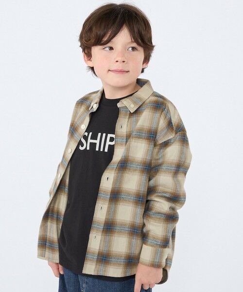 SHIPS / シップス シャツ・ブラウス | SHIPS KIDS:100〜130cm / ネル チェック ボタンダウン シャツ（ベージュ系）