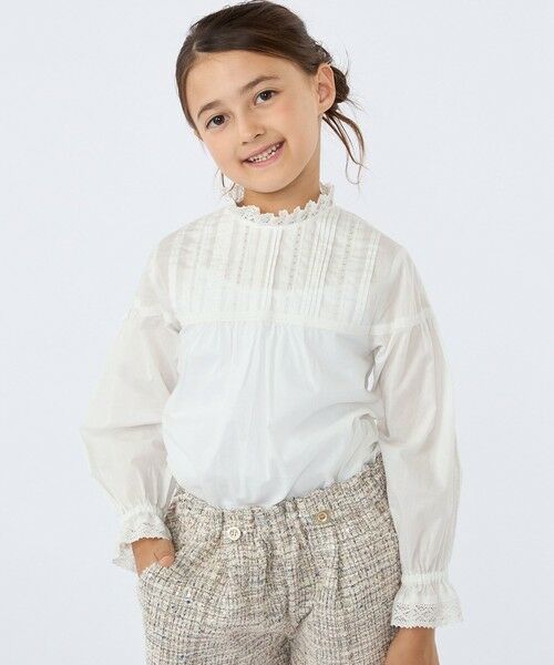 SHIPS / シップス シャツ・ブラウス | SHIPS KIDS:100〜130cm / ピンタック レース ブラウス | 詳細1
