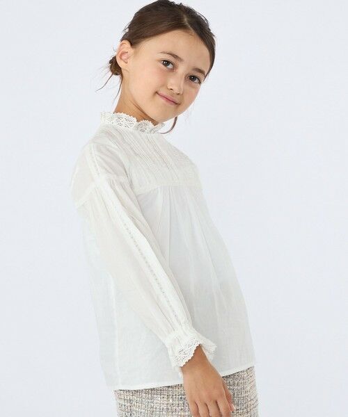 SHIPS / シップス シャツ・ブラウス | SHIPS KIDS:100〜130cm / ピンタック レース ブラウス(ホワイト)