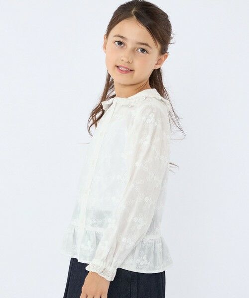 SHIPS / シップス シャツ・ブラウス | SHIPS KIDS:100〜130cm / エンブロイダリー ペプラム ブラウス 長袖 | 詳細1