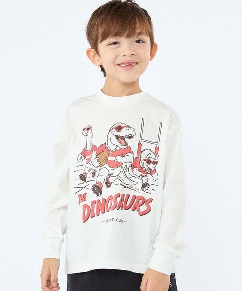 SHIPS / シップス Tシャツ | 【SHIPS KIDS別注】ARCH＆LINE:100〜130cm / ダイナソー  ロングスリーブ Tシャツ | 詳細2