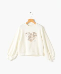 SHIPS / シップス スウェット | SHIPS KIDS:80〜90cm /スパンコールフラワー ハート スウェット