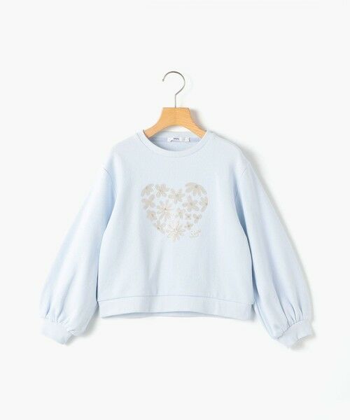 SHIPS / シップス スウェット | SHIPS KIDS:80〜90cm /スパンコールフラワー ハート スウェット（サックスブルー）