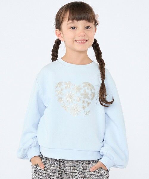 SHIPS / シップス スウェット | SHIPS KIDS:100〜130cm /スパンコールフラワー ハート スウェット | 詳細3