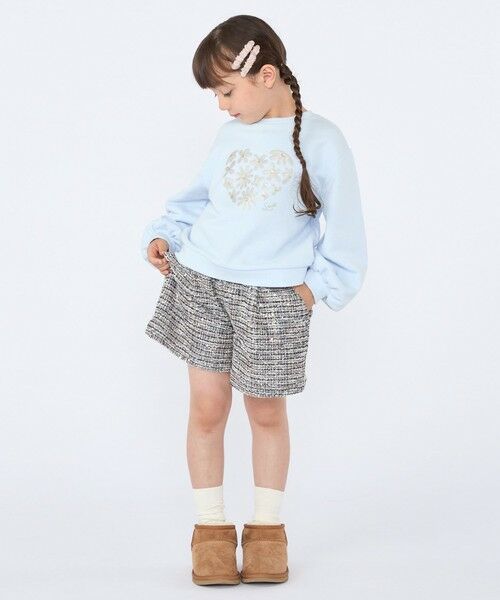 SHIPS / シップス スウェット | SHIPS KIDS:100〜130cm /スパンコールフラワー ハート スウェット | 詳細7