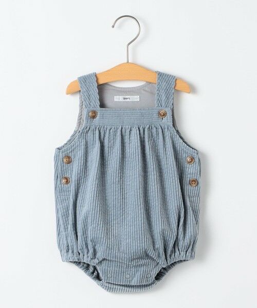 SHIPS / シップス ロンパース | SHIPS KIDS:80cm /コーデュロイ オーバーオール ロンパース（ライトブルー）