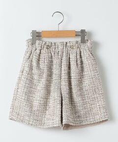 SHIPS / シップス ショート・ハーフ・半端丈パンツ | SHIPS KIDS:140〜150cm / 〈手洗い可能〉シャイニー ツイード ショートパンツ