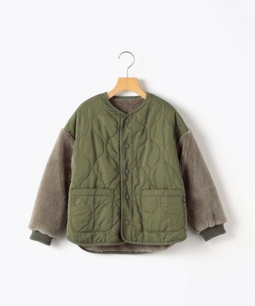 SHIPS / シップス ブルゾン | SHIPS KIDS:80〜90cm / 〈洗濯機可能〉ボア×キルティング リバーシブル ブルゾン（オリーブ）