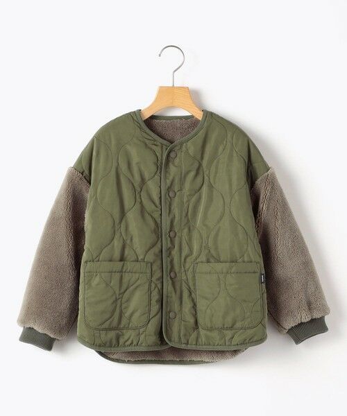 SHIPS / シップス ブルゾン | SHIPS KIDS:140〜160cm /〈洗濯機可能〉ボア×キルティング リバーシブル ブルゾン（オリーブ）