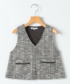 SHIPS / シップス ベスト | SHIPS KIDS:100〜130cm / 〈手洗い可能〉シャイニー ツイード ベスト