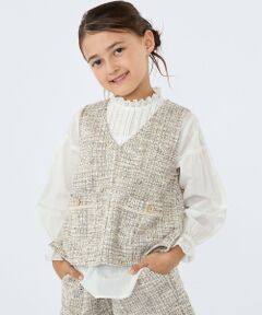 SHIPS / シップス ベスト | SHIPS KIDS:100〜130cm / 〈手洗い可能〉シャイニー ツイード ベスト