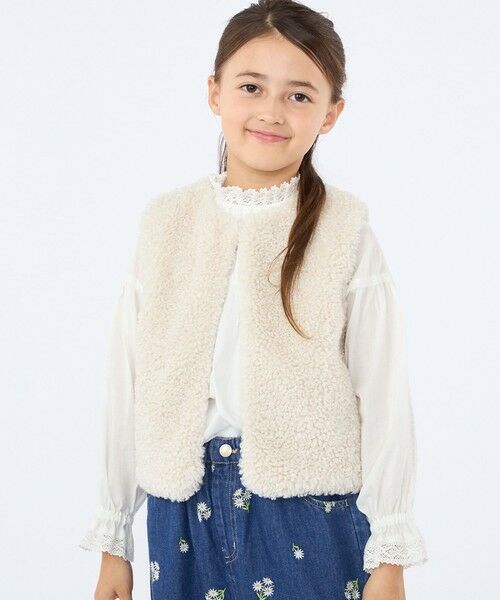 SHIPS / シップス ベスト | 〈手洗い可能〉SHIPS KIDS:100〜140cm / フェイクファー リバティ ベスト | 詳細1