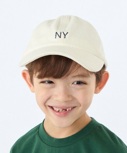 SHIPS / シップス キャップ | SHIPS KIDS:コーデュロイ ロゴ キャップ（オフホワイト）