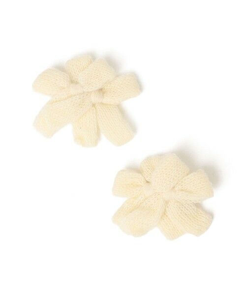 SHIPS / シップス ヘアピン | SHIPS KIDS:リボン モチーフ ニット ヘアクリップ セット（アイボリー）