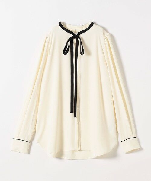 SHIPS / シップス シャツ・ブラウス | 《予約》quaranciel:〈洗濯機可能〉ジョーゼット リボンタイ バイカラー ブラウス | 詳細12